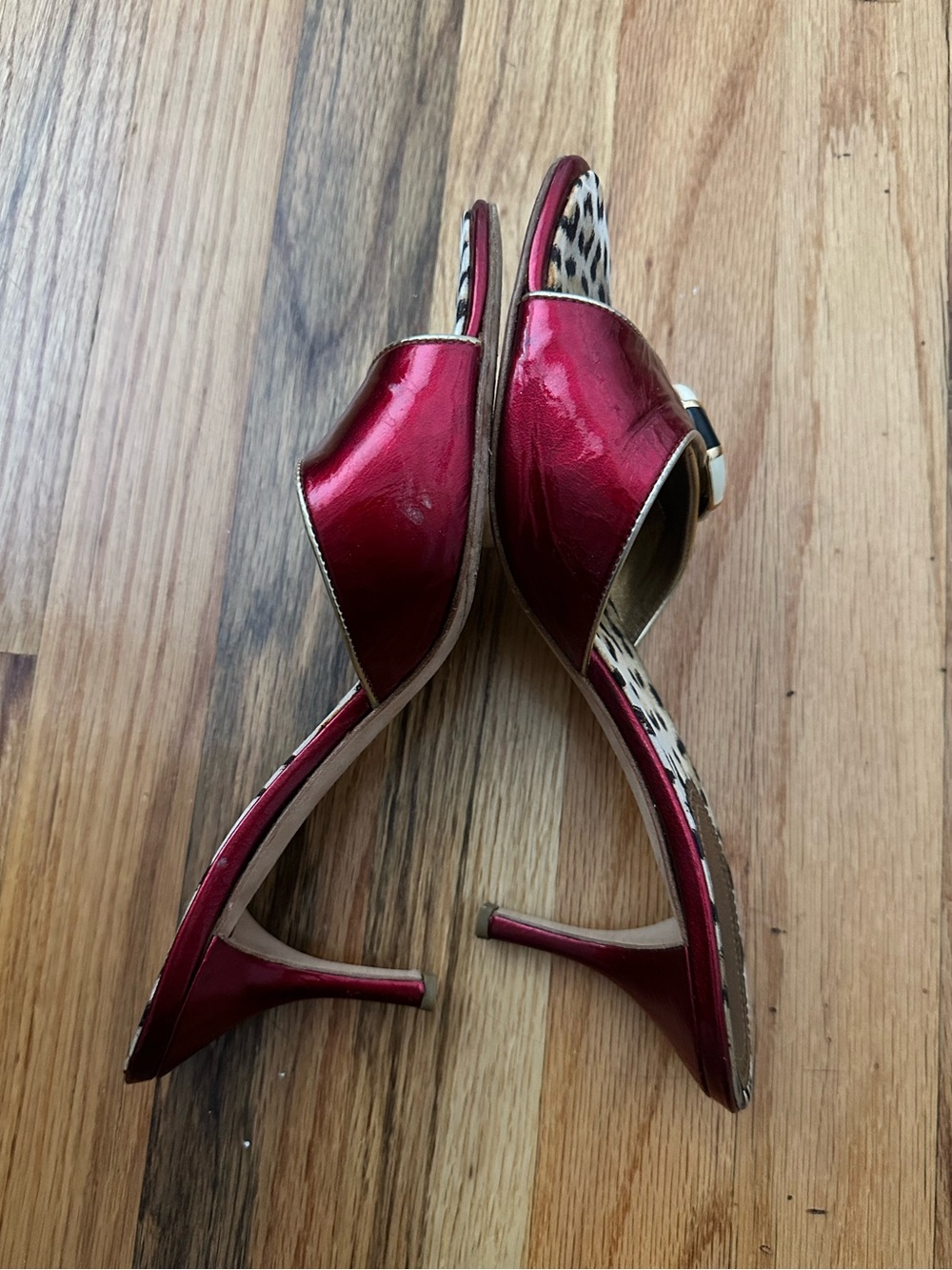Red Roberto Cavalli vintage kitten heels - Picture 3 of 4